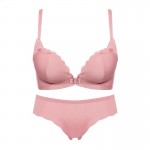 Sexy front button bra, no steel ring underwear, women's gathering small chest suit, collecting non dairy summer thin underwear, a set