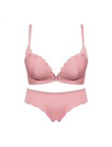 Sexy front button bra, no steel ring underwear, women's gathering small chest suit, collecting non dairy summer thin underwear, a set