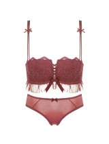 Sexy sexy sexy lace underwear suit no steel ring girls gather together to close the non breast bra small bra thin back flat chest